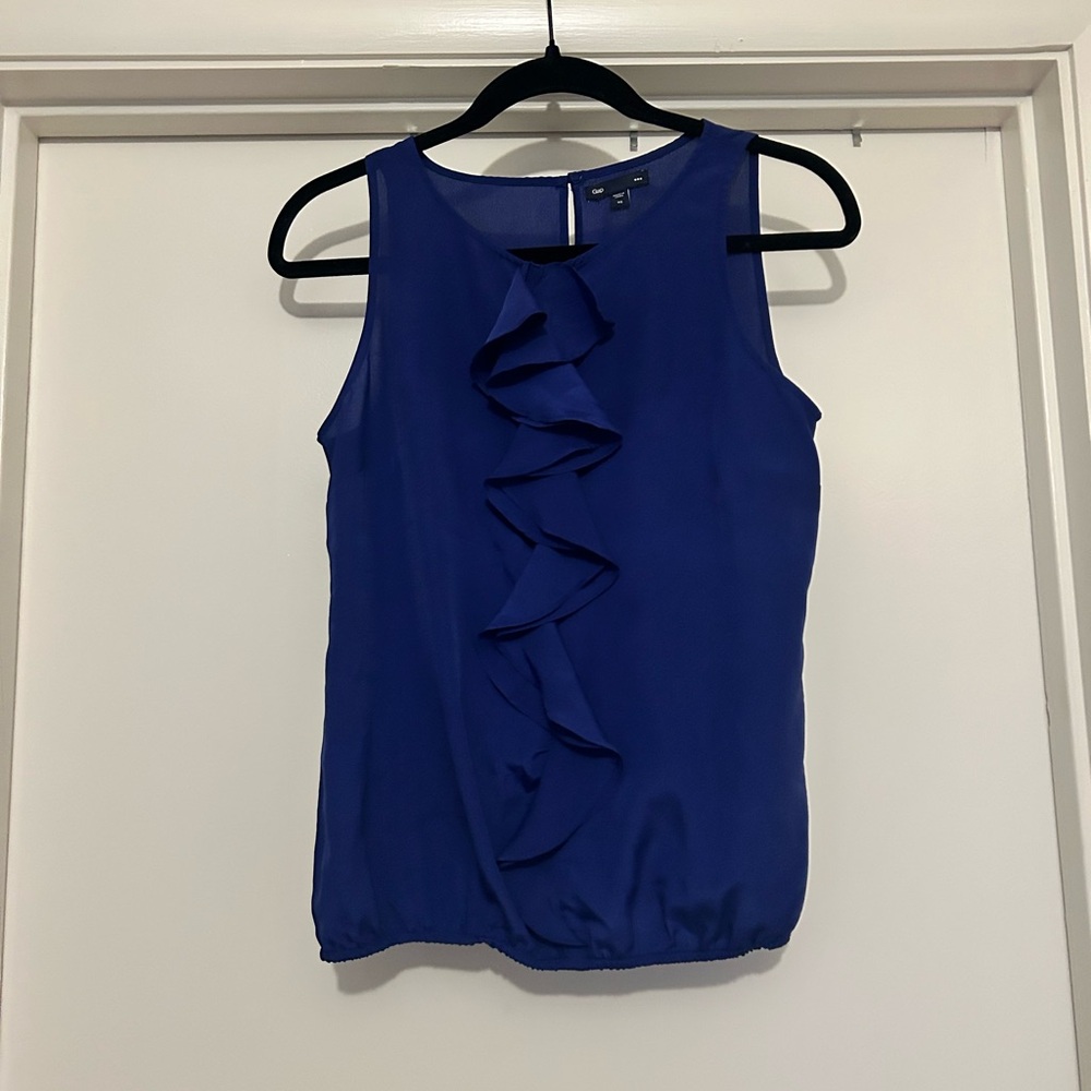 GAP Royal Blue Ruffle Blouse